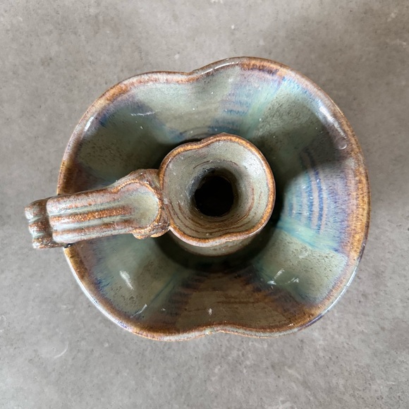 Handmade Pottery Ceramic Candlestick Holder - Picture 2 of 3